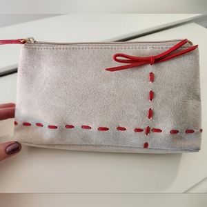 Saks Fifth Avenue Suede Makeup Bag